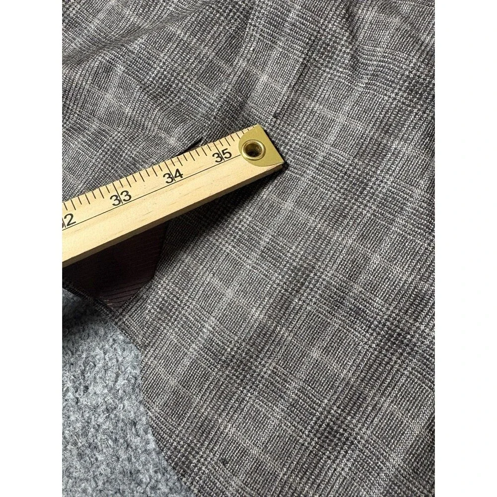 Hugo Boss Sport Coat Mens 42L Brown Check Wool Super 100 2 Btn Notch Tweed